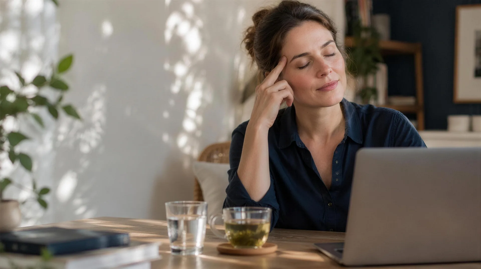 headaches person sitting hands on head computer, TheKnowHow UAE